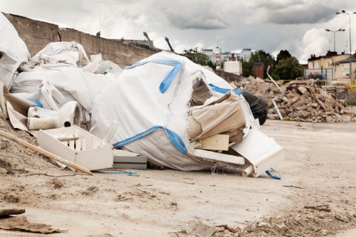 Efficient garden clearance process with organized debris